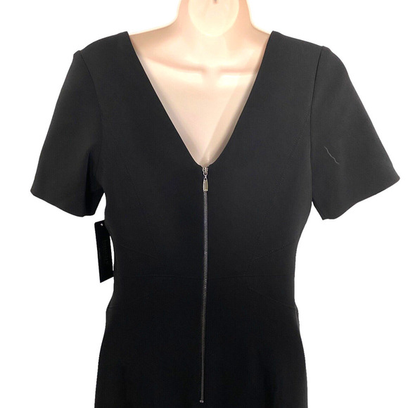 Laundry Shelli Segal Black Knee Length Sheath Dress Empire Waist Sz 4 NWT - Picture 4 of 10